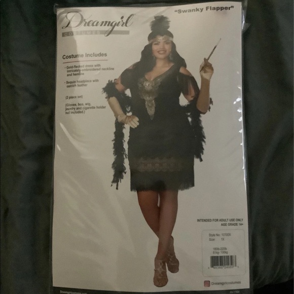 Dreamgirl Womens Swanky Flapper Black/Gold - Picture 9 of 11